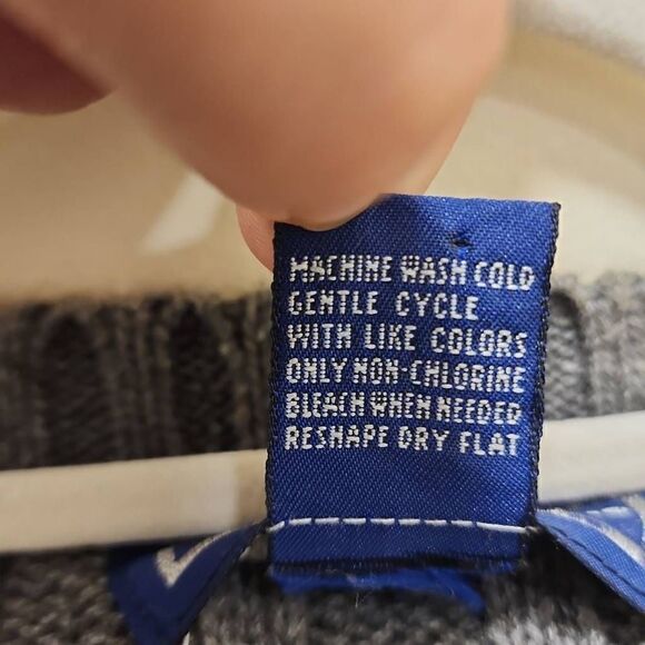 Savile Row Men's Gray Striped Ramie Ribbed Crew Neck Pullover Sweater Large - Picture 4 of 8